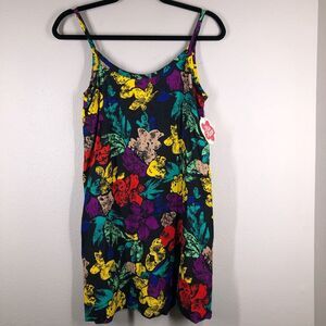 Vintage Hilo Hattie Hawaiian Spaghetti Strap Summer Sun Dress Juniors Medium
